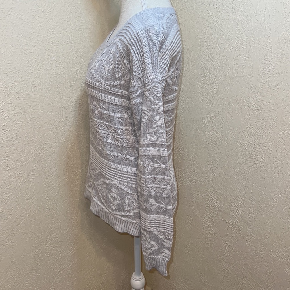 Pink Rose Grey Knit Sweater - Picture 4 of 10